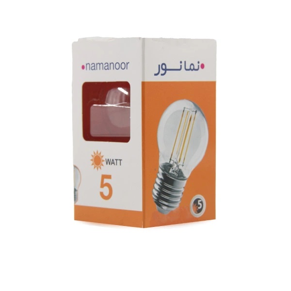 لامپ فیلامنتی حبابی 5 وات شفاف G45 نمانور E27