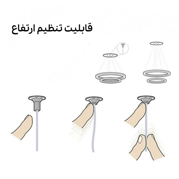 لوستر سه شعله چشمه نور کد A6320/3BK