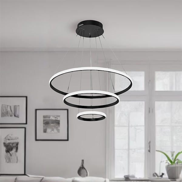 لوستر چشمه نور مدل کد A6345/3H-BK (ریموت‌دار)