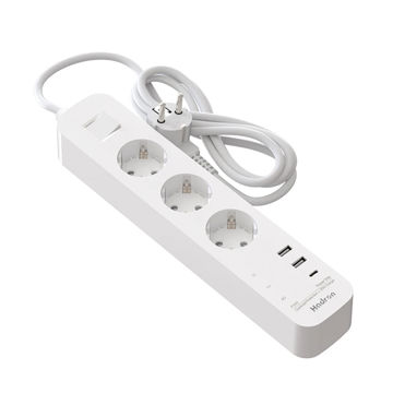 چهار راهی برق هادرون دارای پورت USB و PD مجهز به شارژر 30 وات دارای کابل  1/8 متر مدل P343