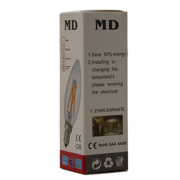 لامپ شمعی 6 وات فیلامنت ام دی MD